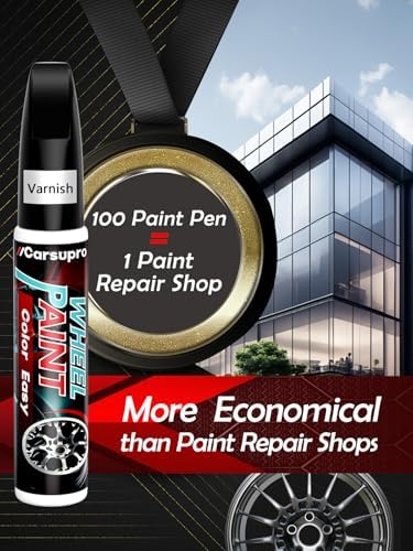 Gloss Black Wheel Repair Kit | Touch Up Paint Pen for Rim Scratches & Curb Rash | Quick-Dry, 2X Adhesion on Alloy/Chrome Wheels