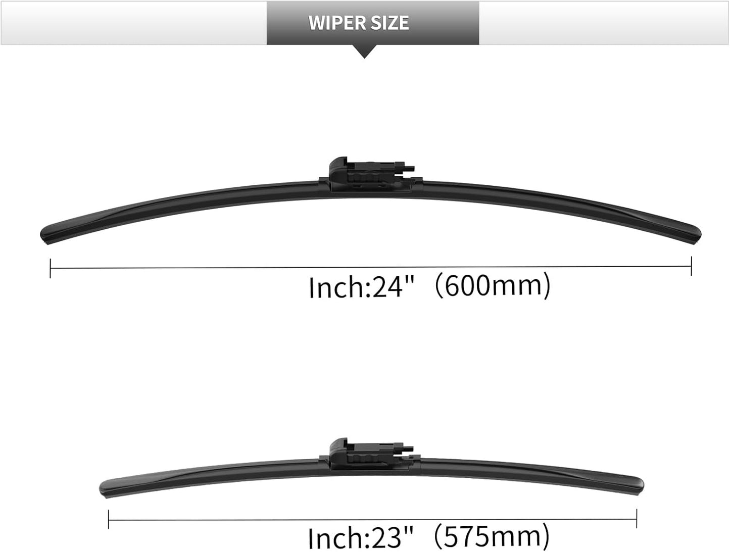 Front Windshield Wipers, 2-Piece Set for BMW 6 Series 645Ci 650i 2003 2004 2005 2006 2007 2008 2009 2010 - Automotive Replacement Front Wiper Blades for Car Window