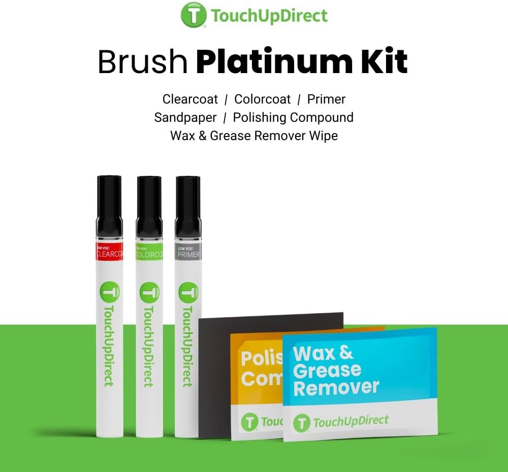 TouchUpDirect 1H1 Gray/Predawn Gray Metallic Compatible with Toyota Exact Match Touch Up Paint Brush - Platinum Kit