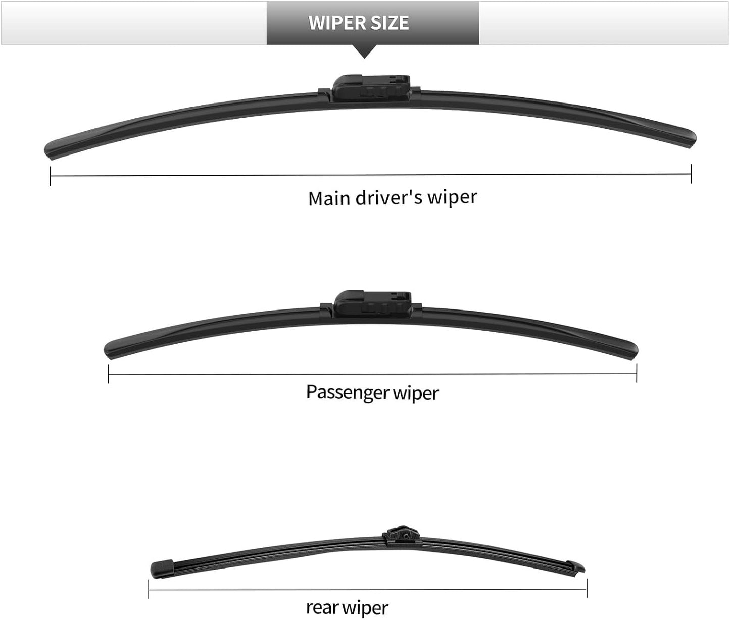 Replacement for BMW X1 2016-2022 Windshield Wiper Blades, 26" 16" 14", 3 Pieces of Car Front and Rear Window Wiper Blades for BMW X1 2016 2017 2018 2019 2020 2021 2022