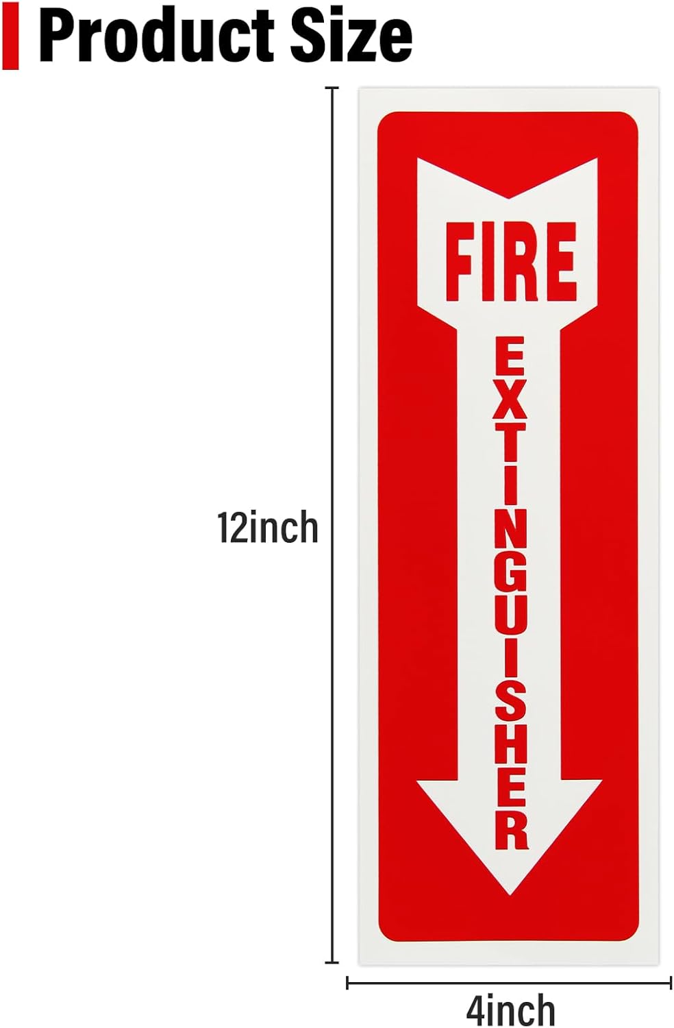 Madrigal Fire Extinguisher Glow in the Dark Sticker Sign,fire extinguisher sign,4Pack-4x12"Premium Self-Adhesive Vinyl for UV, Weather, Scratch, Water and Fade Resistance, Indoor and Outdoor