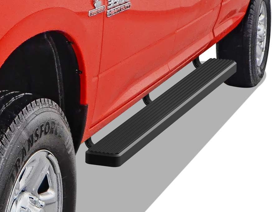 APS Running Boards 6in Black Compatible with Ram 1500 2009-2018 Crew Cab & Ram 2500 3500 2010-2024 Stainless Steel (Nerf Bars Side Steps Side Bars)