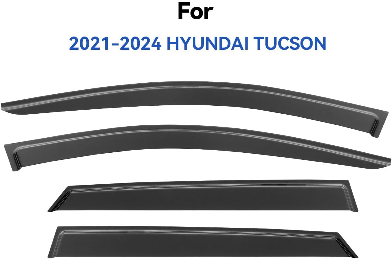 Window Visors Rain Guards for 2022 2023 2024 2025 Hyundai Tucson, Out-Channel Window Vent Wind Deflectors Visors Shades for 22 23 24 25 Tucson SE SEL N-Line Limited