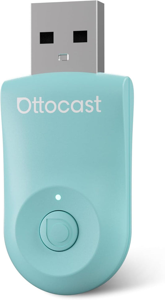 OTTOCAST Wireless Carplay Adapter 2025 for Apple iPhone, Convert Wired to Wireless Car Play for Older Cars Mini USB Design Plug & Play, Multi-User Seamless Connection for iOS 10+/ Android Auto (Green)