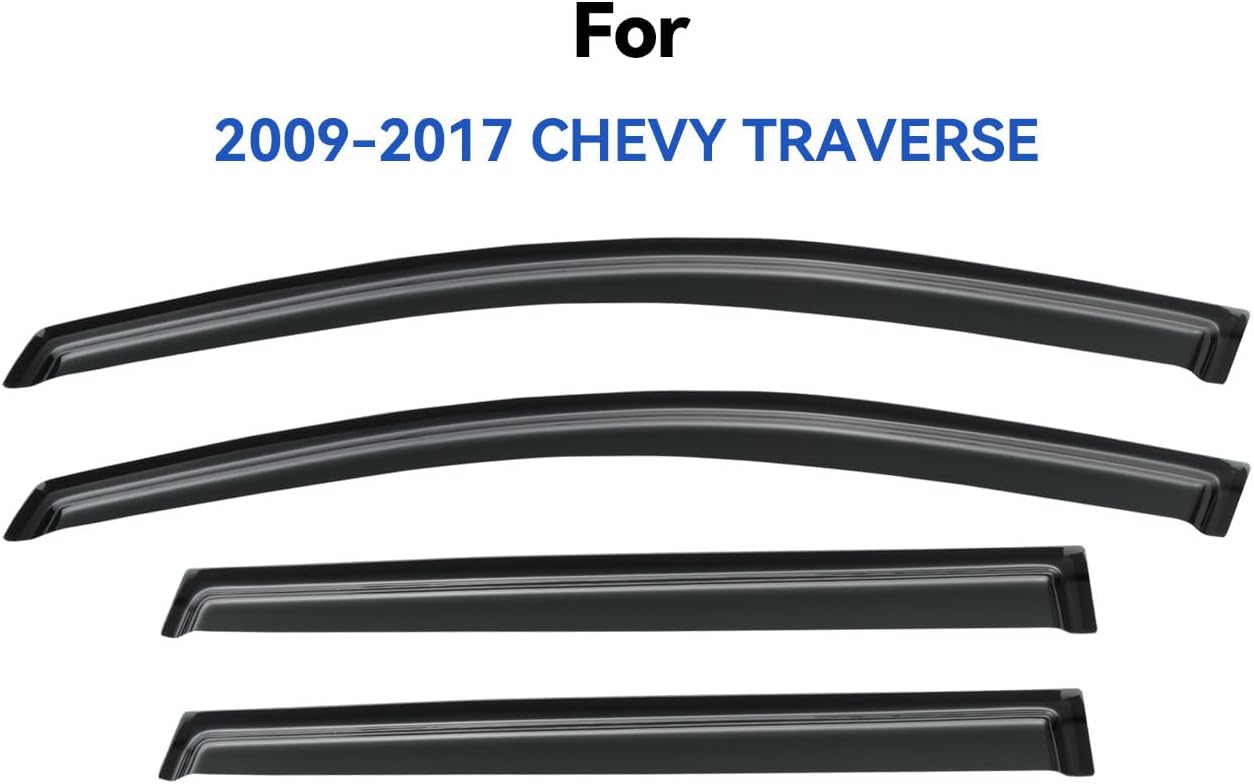 Window Visors Rain Guards Shield for 2009-2017 Chevy Traverse, Out-Channel Window Vent Wind Deflectors Visors Shades for 09-17 Traverse