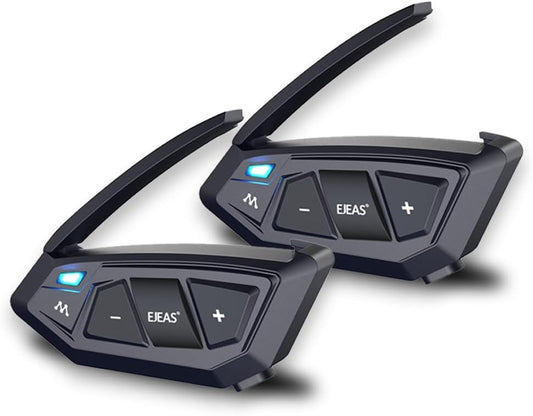 Motorcycle Bluetooth intercom MS20 2000m Helmet Intercom,20 Riders Motorcycle Bluetooth Headset,Universal Bluetooth Helmet Headset,Helmet Communication System FM/Hard &Soft Mic/2Pack