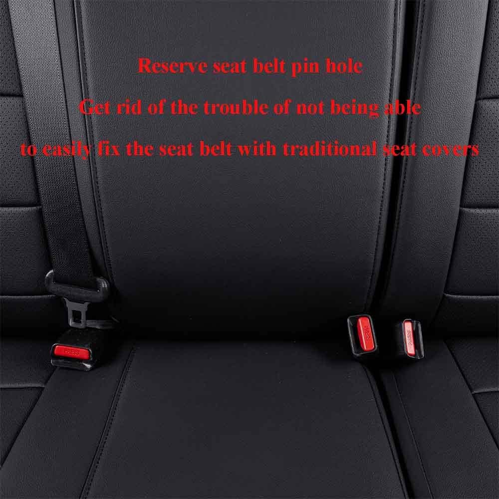 EKR Custom Fit Tacoma Leather Car Seat Covers for Select Toyota Tacoma 2012 2013 2014 2015 (Regular Seats) - Full Set,Leather(Black)