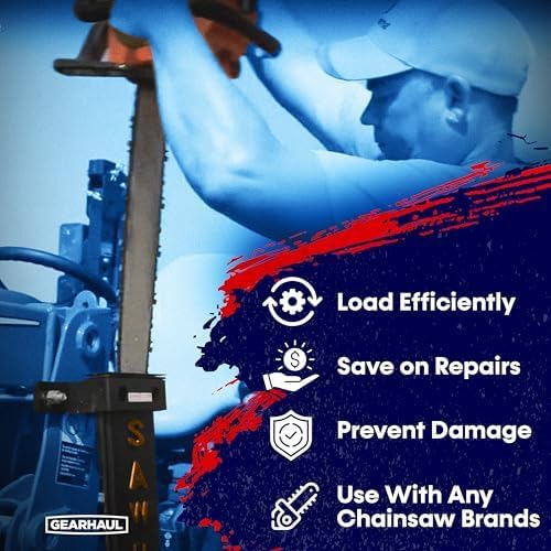 SawHaul Universal Tractor Chainsaw Holder - Made in Kansas USA - Fixed Mount Chainsaw Carrier (20" Red) Compatible w/All Brands