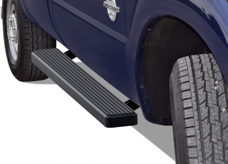 APS Running Boards (Nerf Bars Side Steps Step Bars) Compatible with Ford F250 F350 Super Duty 1999-2016 Regular Cab (Stainless Steel Black Powder Coated 6 inches)