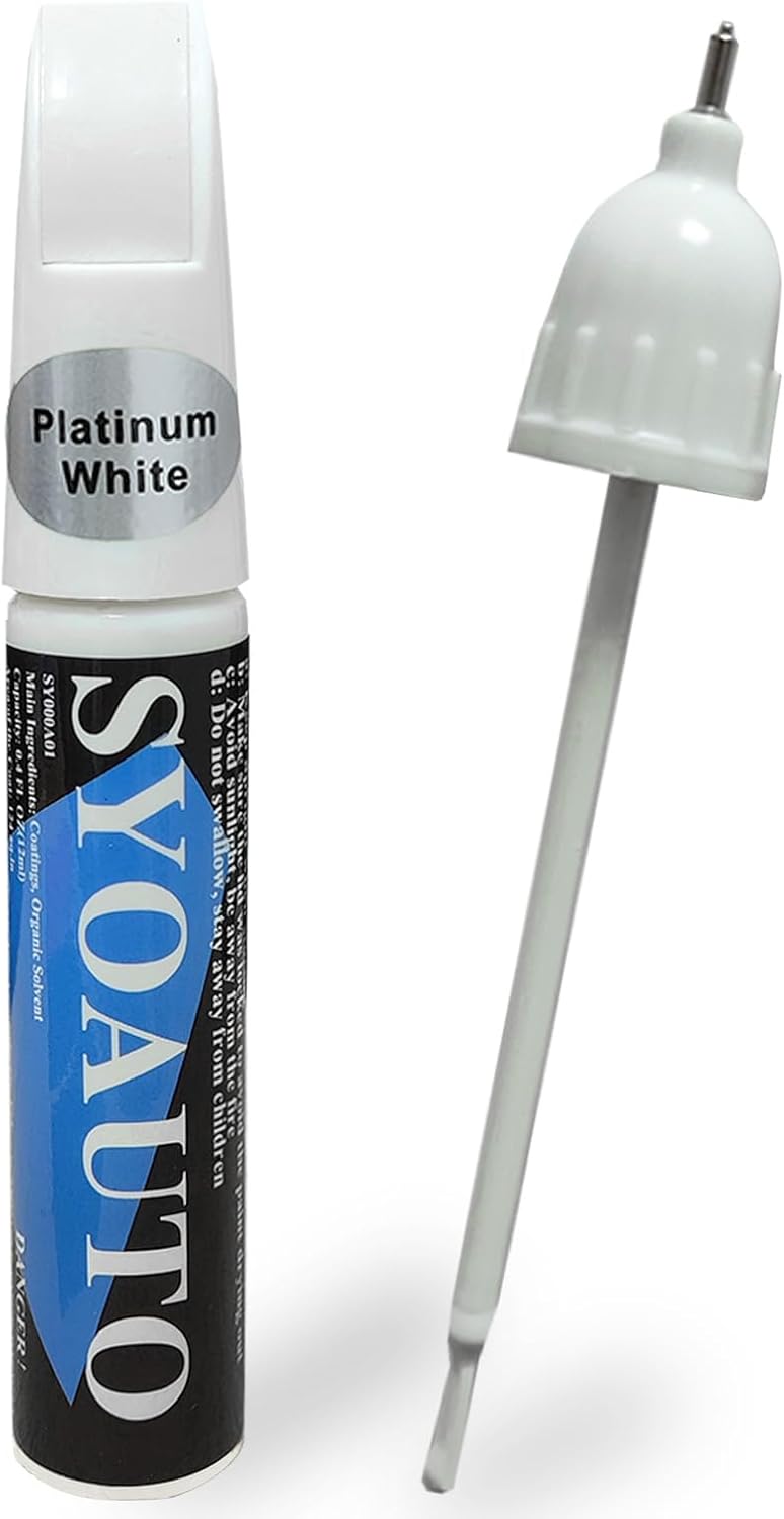 SYOAUTO Platinum White Pearl Touch Up Paint Fit for Honda Cars Auto Touch up Paint Scratch Repair Pen Brush and Tip 2 in 1 Platinum White Pearl