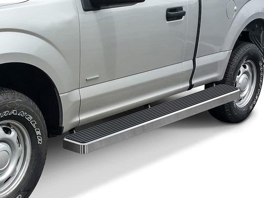 APS (Polished 304 Stainless Steel 6in Wheel to Wheel) Running Boards Nerf Bars Compatible with Ford F150 2015-2025 Regular Cab 6.5ft Bed & F-250 F-350 Super Duty 2017-2025