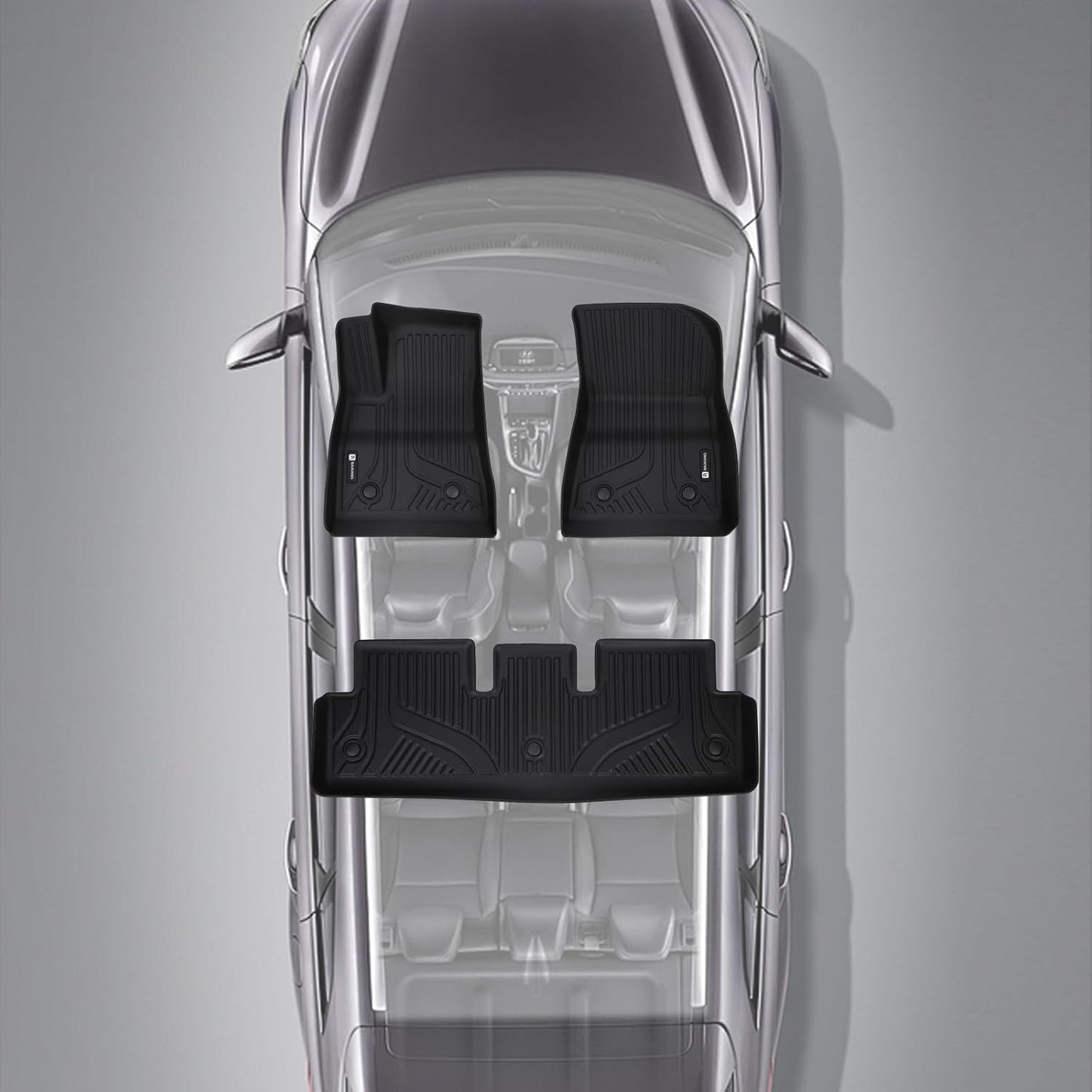 Car Foot Mats for Tesla Model 3 with 4 TPE Materials On The Front and Rear Rows Suitable for All Weather Conditions Suitable for Model 3 2020-2024