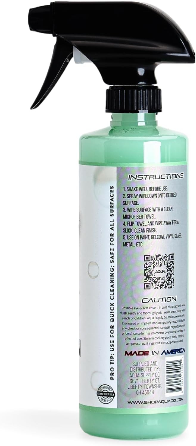 WIPEDOWN 3-in-1 Ceramic Waterless Wash & Quick Detailer | Boat Cleaner | Marine UV Protection, Long-Lasting, High-Gloss | Boats, RVs, Cars | Extend Wax, Coatings, & Sealants | Made in USA