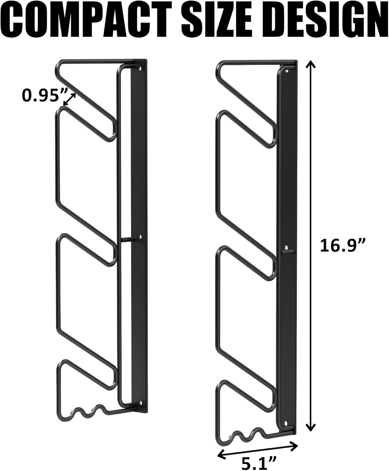 UNIREDPOWER Skateboard Storage Rack, Wall Mounted Organizer Shelf, Wall Display Hanger Holds Up 3 Pairs of Longboard Deck, Garage, Home, Shed