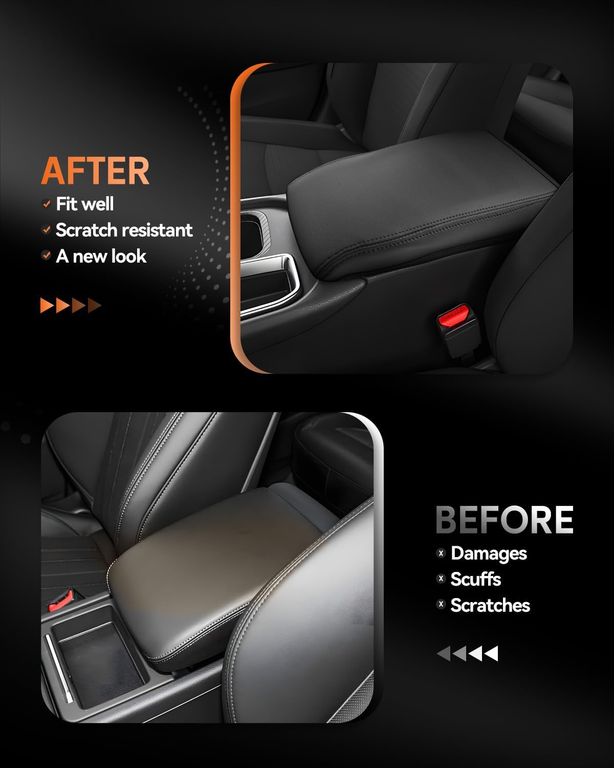 CDEFG for Nissan Sentra 2020-2025 Center Console Cover Armrest Box Cover for Sentra (S, SV, SR) 2020 2021 2022 2023 2024 2025 Accessories Console Arm Rest Protector