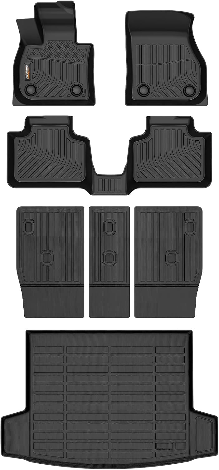 Binmotor-Floor Mats Cargo Liner Full Set for 2025 Mini Countryman(Not for SE/Electric Version), All Weather Car Mat Rubber Mat for Mini Countryman Trunk Liner Accessories Mats