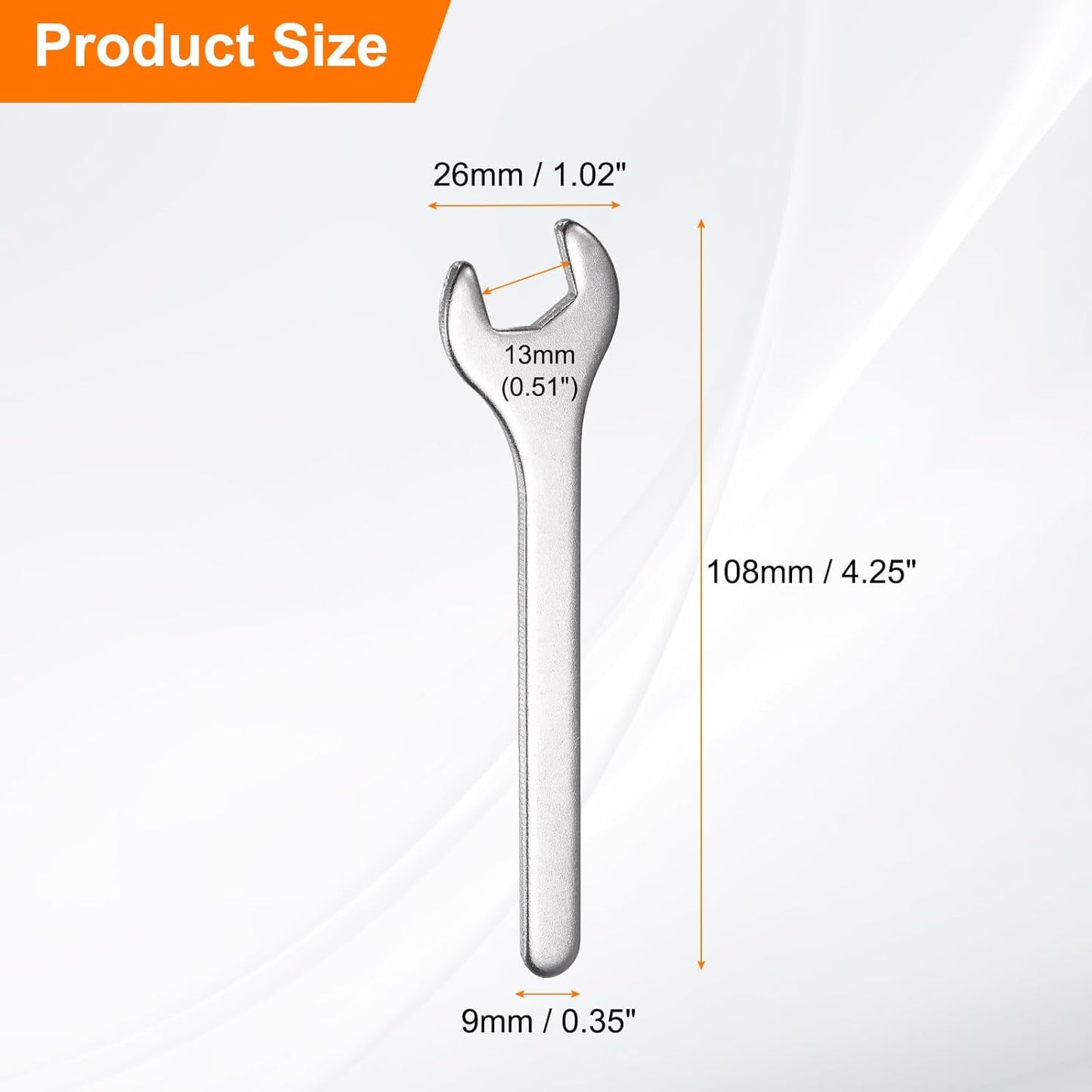 HARFINGTON 10pcs Small Wrench Open End Wrench 13x108x3mm Metric U-Shaped Single Open Ended Spanner Super Thin Small Flat Head Galvanizing Wrench for Automotive Repair Furniture Assembly