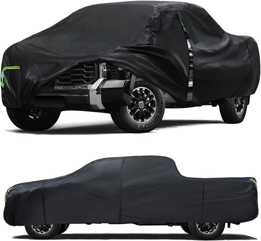 Car Cover Custom Fit for Toyota Tundra 2007-2024,6 Layers Truck Cover Waterproof All Weather for Automobiles,Outdoor Full Exterior Cover Black,Up to 233.6 inch, 5.5 Bed Length