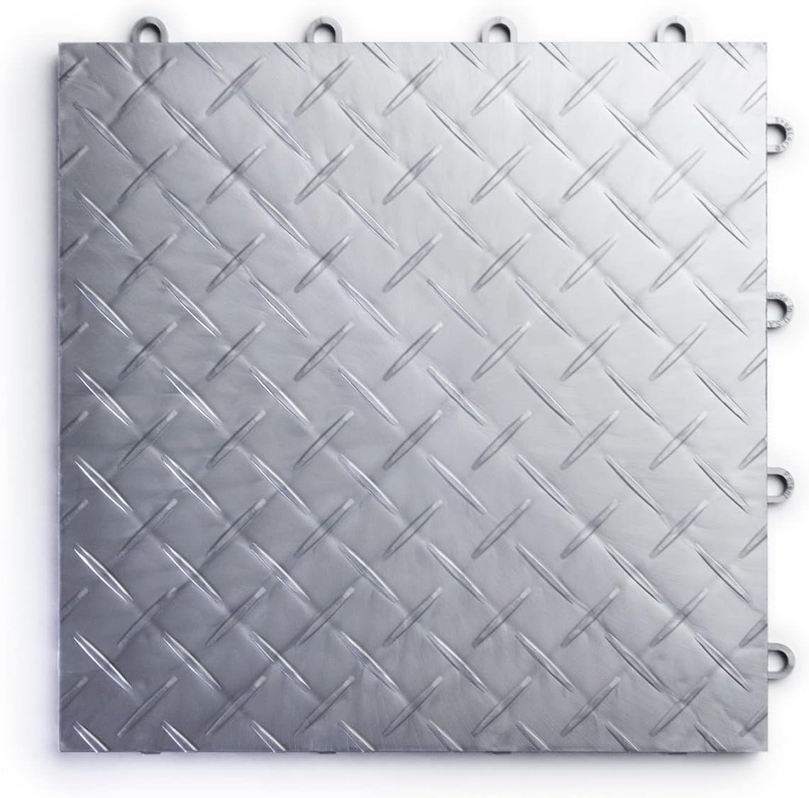 Big Floors RaceDeck Diamond Plate Design, Durable Interlocking Modular Garage Flooring Tile (Alloy, 12 Pack of 12 x 12" Tiles)