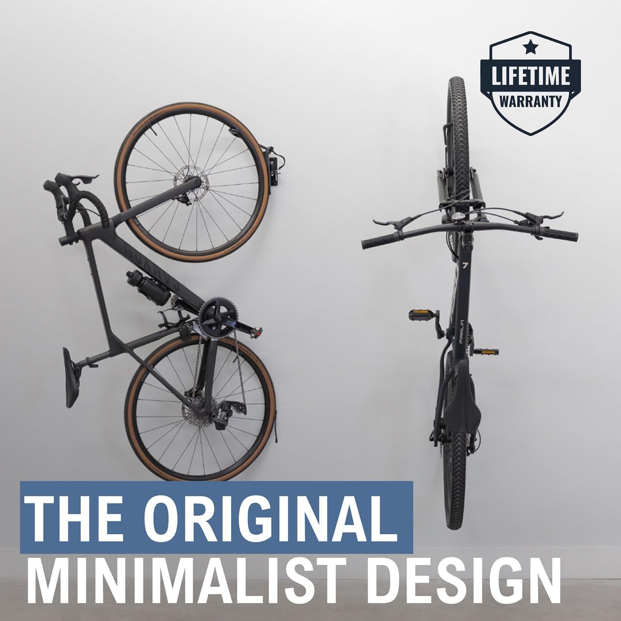 StoreYourBoard Bike Swivel Rack – Wall Mounted Garage Bike Storage, Vertical Hanger with 120° Swing Design & Stopper, Space-Saving Indoor Wall Mount – Fits Kids Bikes, BMX & More