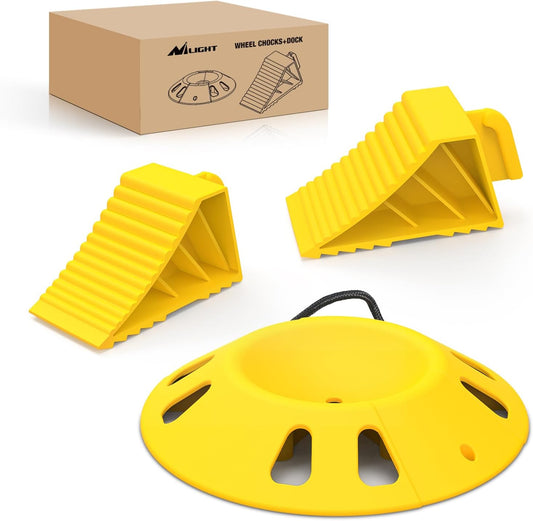 Nilight Trailer Wheel Chocks and Wheel Dock Kit - Prevents Trailer Wheel Sinking, Accessories for Boat Trailer Travel Campers, and RVs