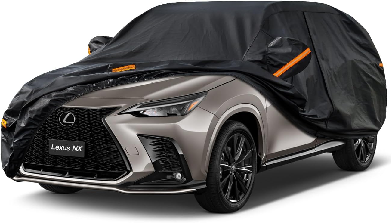 Kayme 7 Layers SUV Car Cover Custom Fit Lexus NX 300 350 (2015-2025) Waterproof All Weather for Automobiles, Outdoor Full Cover Rain Sun UV Protection.Black