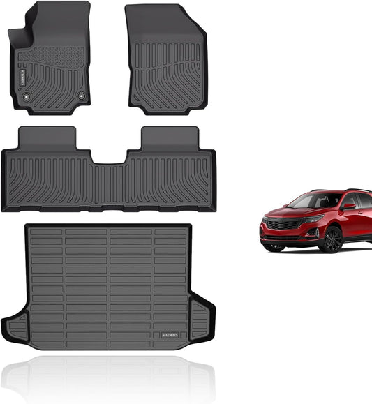KELCSEECS Floor Mats & Cargo Liner for 2024 2023 2022 2021 2020 2019 2018 Chevrolet Chevy Equinox & GMC Terrain/Terrain Denali All Weather Car Mats Cargo Mat Floor Liners Trunk Mat Trunk Liner