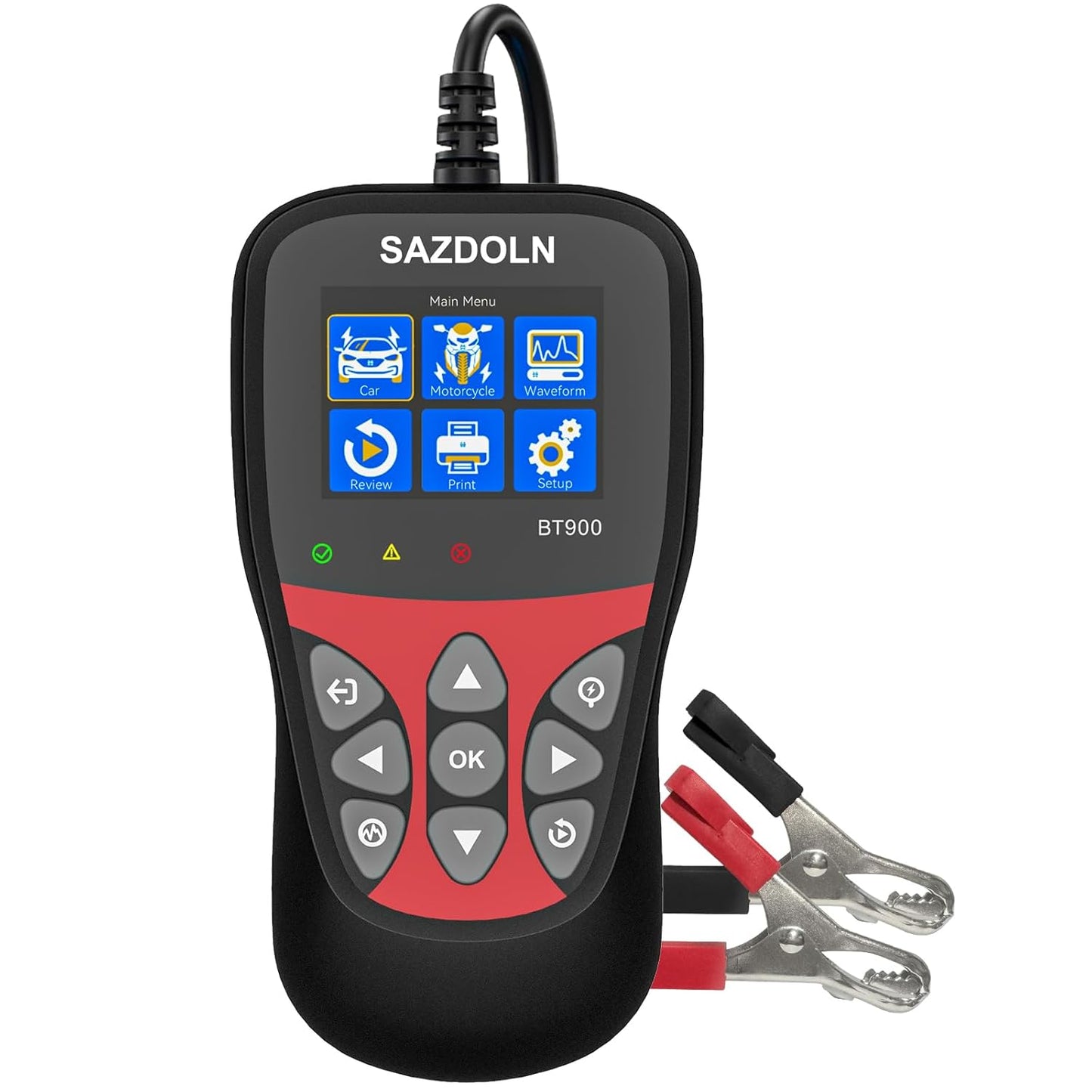 BT900 Car-Battery-Tester 6V 8V 12V, Automotive 100-2000CCA Battery-Load-Tester Analyzer, Digital Auto Battery Analyzer for Car Truck Marine Motorcycle SUV Boat,Black ﻿