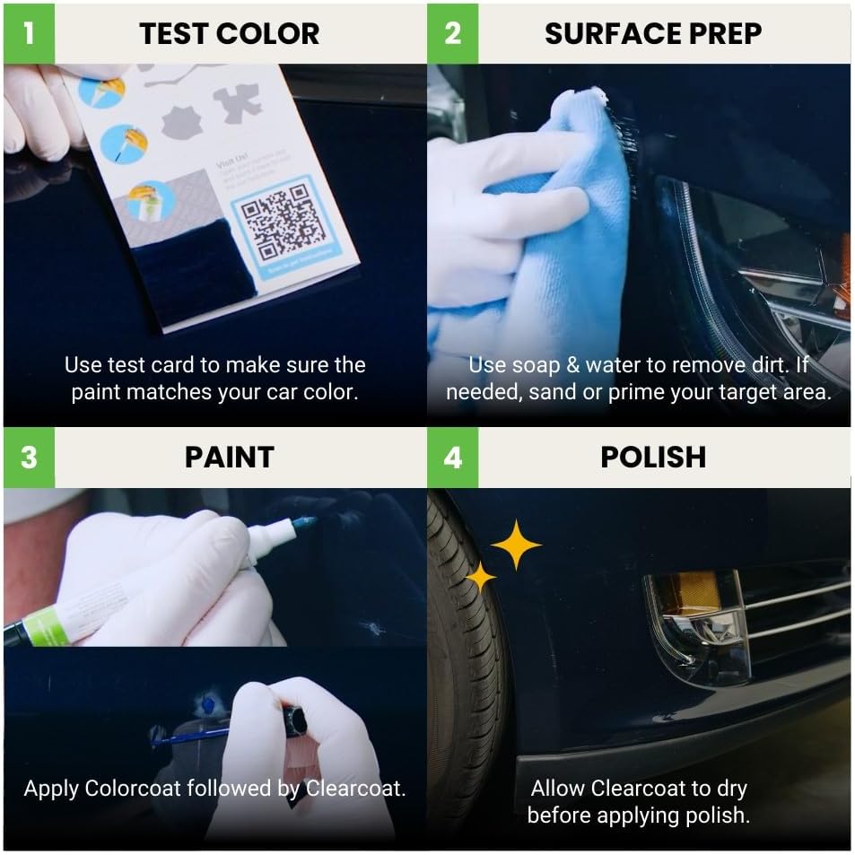 TouchUpDirect 040 Super White Compatible with Toyota Exact Match Touch Up Paint Combo - Essential Kit