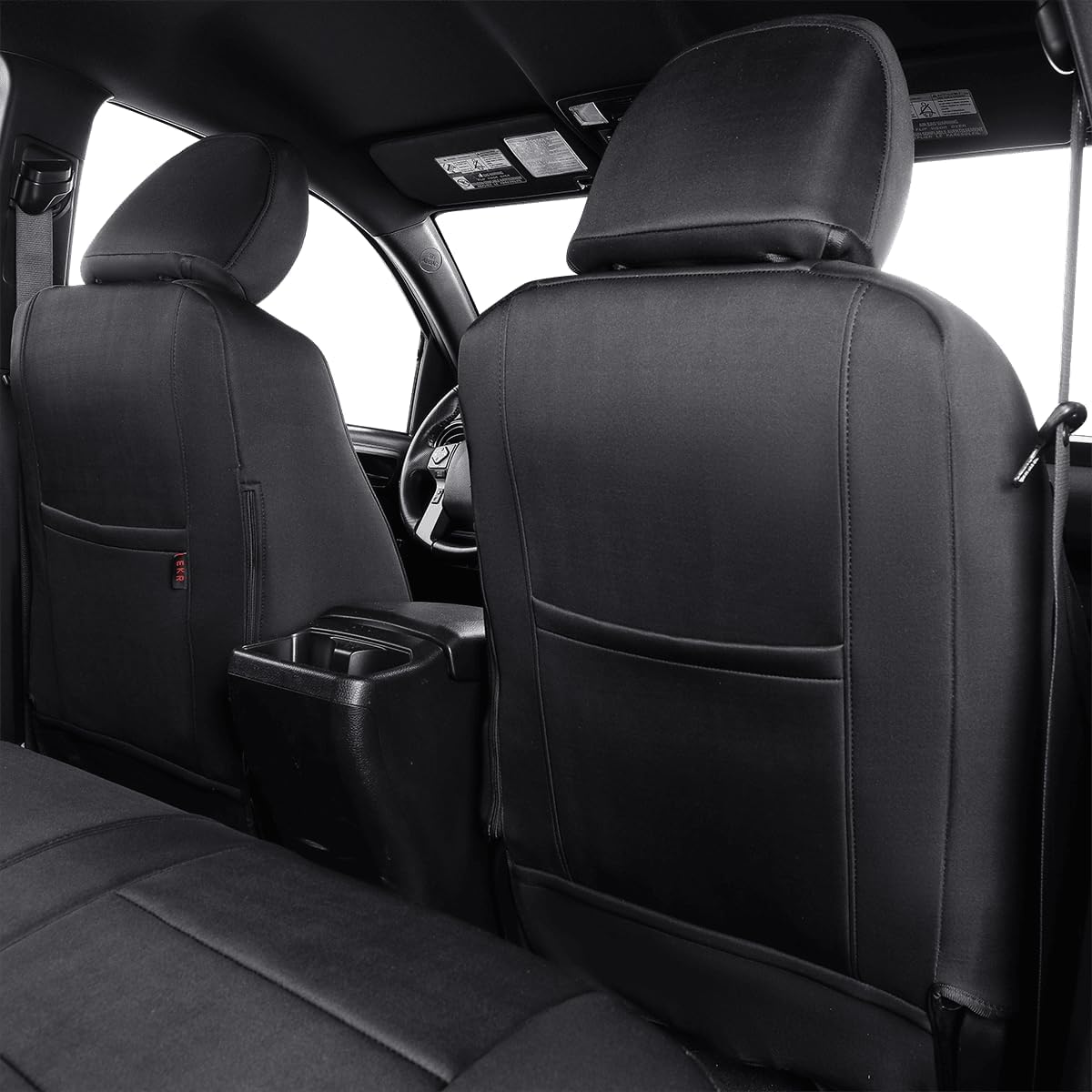 EKR Tacoma Back Seat Covers Custom for Select Toyota Tacoma (Hybrid) 2024 2025 Double cab TRD Sport,TRD Off-Road,Limited,Trailhunter- Second Row Only,Neoprene (Black)