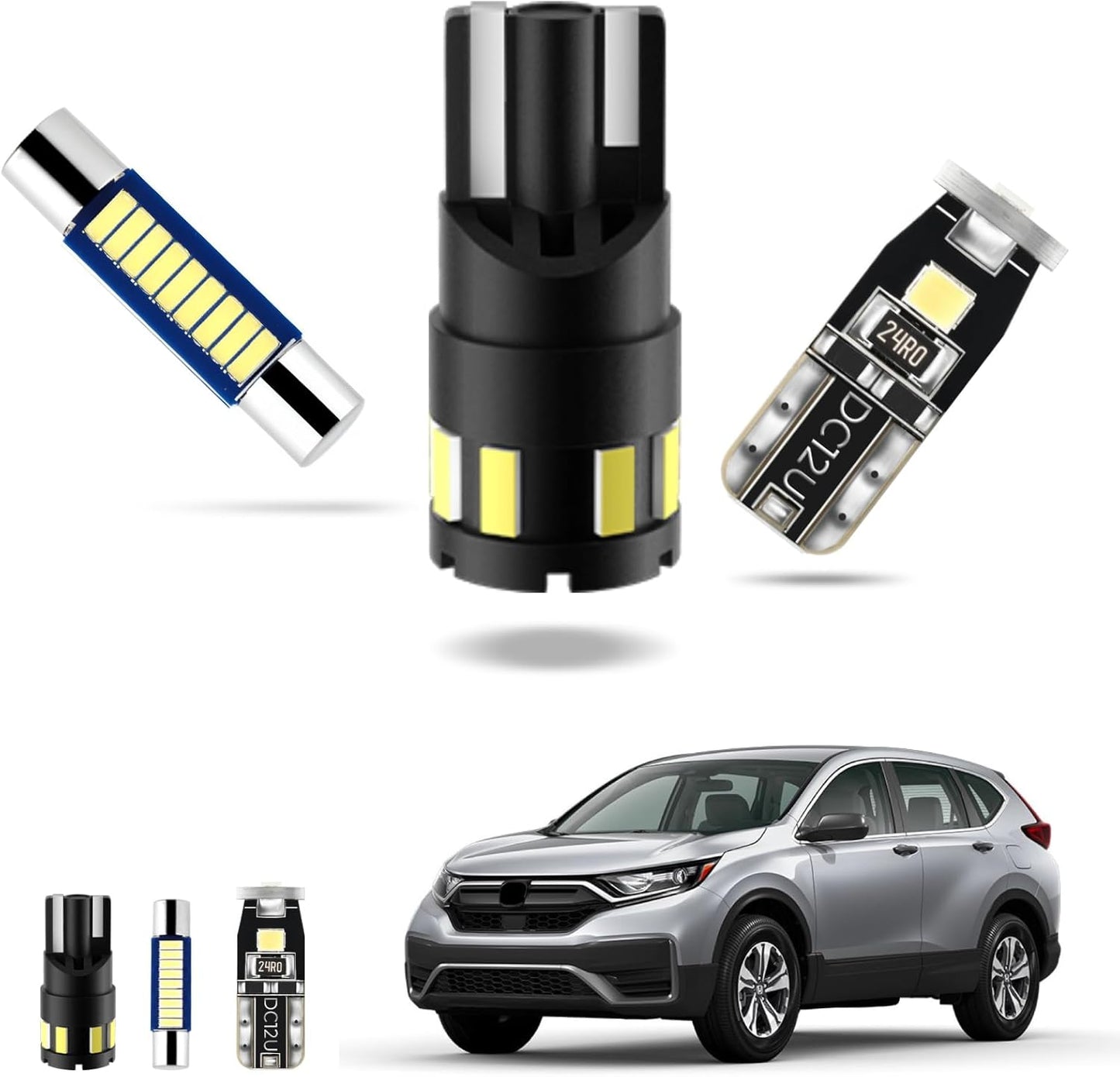 EASY EAGLE LED Interior Car Lights for Honda-CRV-2013-2021: 11 Piece Kit White LED Light Bulbs - Super Bright 6000K + Install Tool