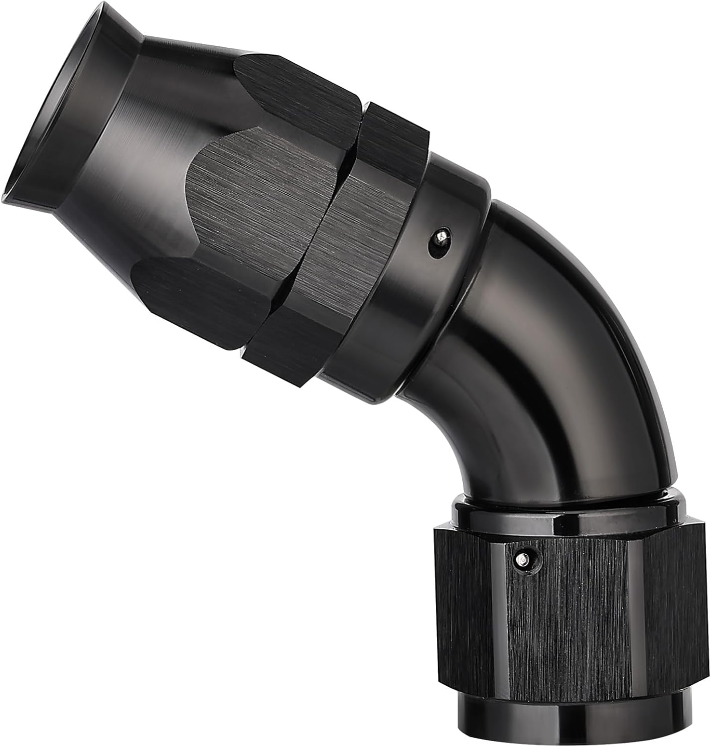 EVIL ENERGY 12AN 60 Degree PTFE One Piece Full Flow End Hose Fitting Aluminum Black