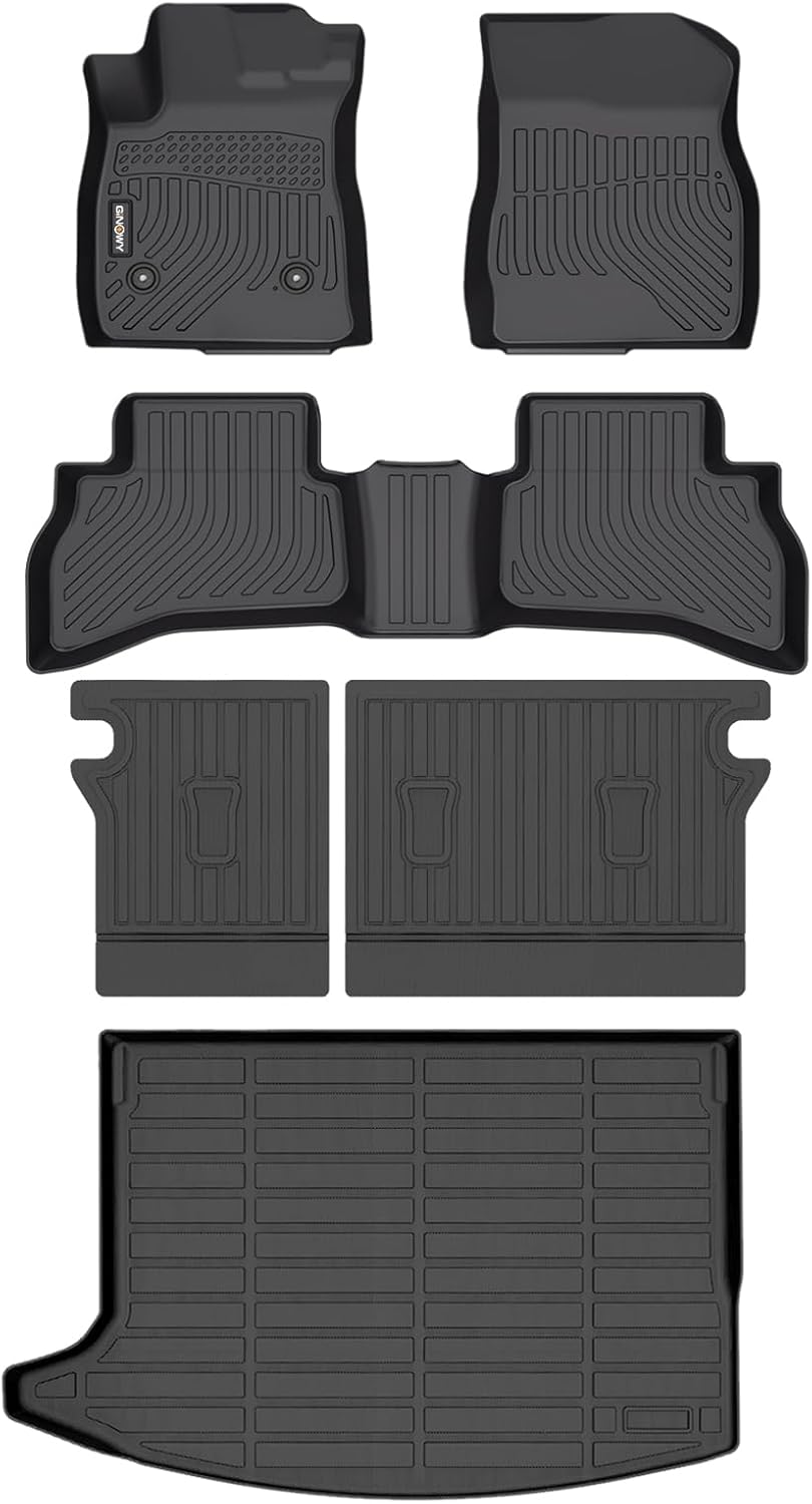 GINOWY-Floor Mats & Cargo Liner for Buick Encore GX AWD 2020-2025 TPE All Weather Car Mats Encore GX 2024 Backrest Mat Floor Liners Non-Slip Trunk Mat Floor Liners Accessories Black
