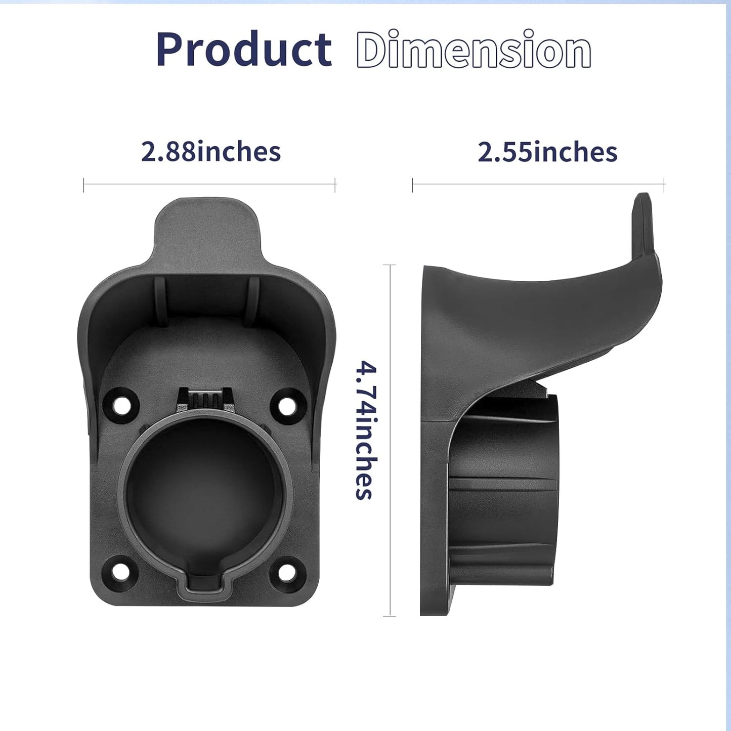 EV Charger Holder Wall Mount for SAE J1772 - Heavy Duty Electric Vehicle Connector Nozzle Holster Dock with Anti-Drop Lock, for Home, Garage, and Outdoor Use