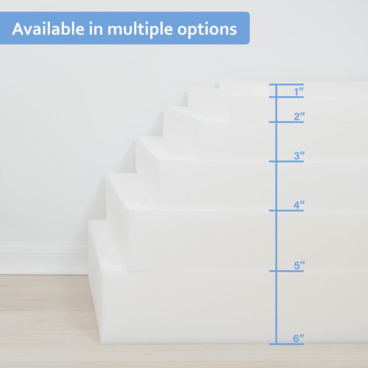 GoTo Foam 3" Height x 24" Width x 72" Length 44ILD (Firm) Upholstery Cushion Made in USA