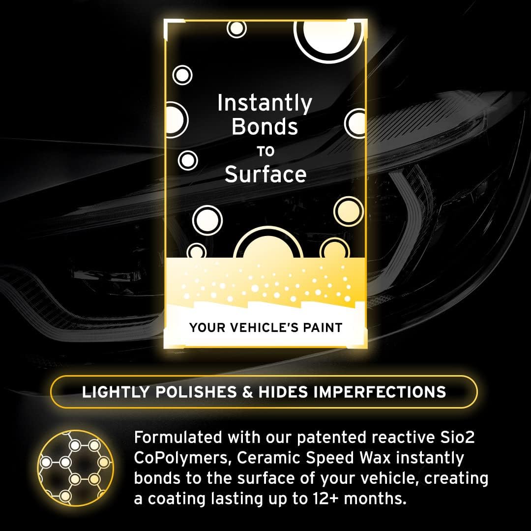 Ethos Ceramic Speed Wax - Ceramic Coating for Cars - Ceramic Coating Car Wax Spray - Ceramic Car Wax Polish Hydrophobic Top Coat Polish Formulated with Reactive Sio2 Copolymers