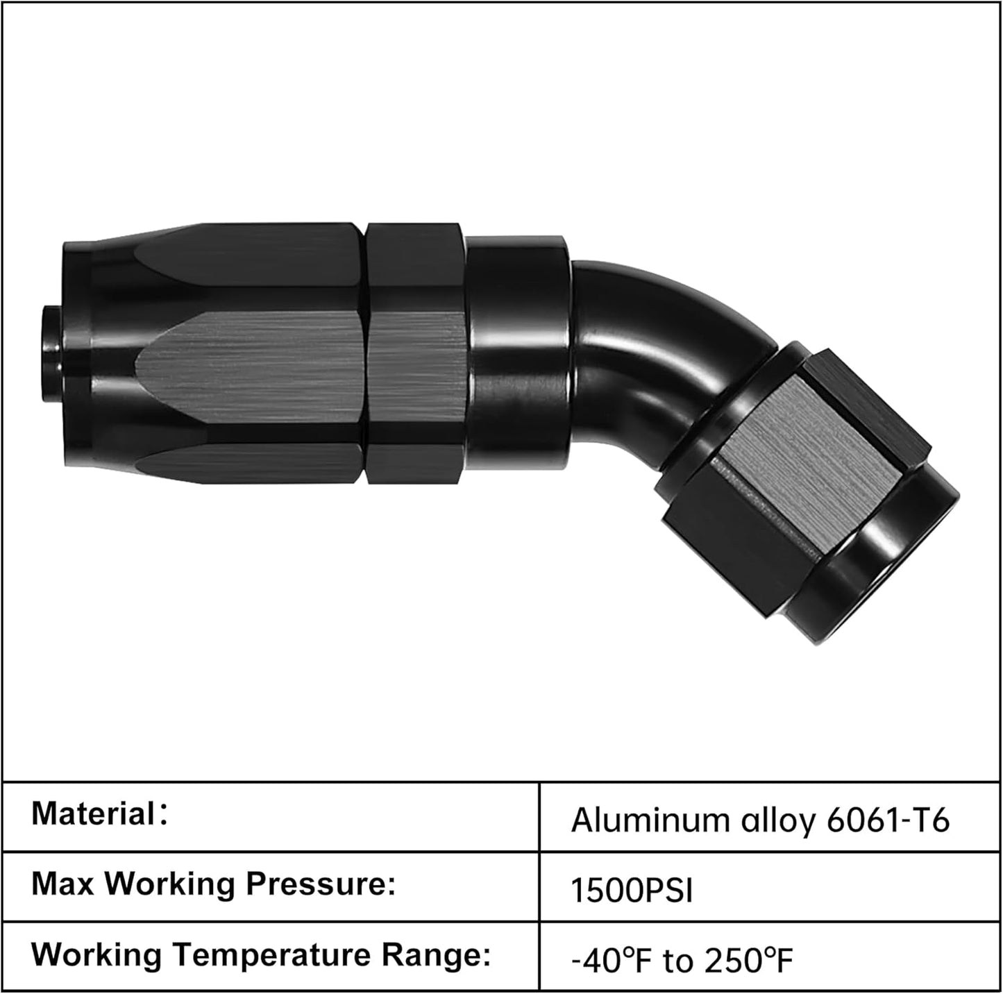 EVIL ENERGY 4AN 45 Degree One Piece Full Flow Hose End Fitting Swivel For CPE Braided Hose