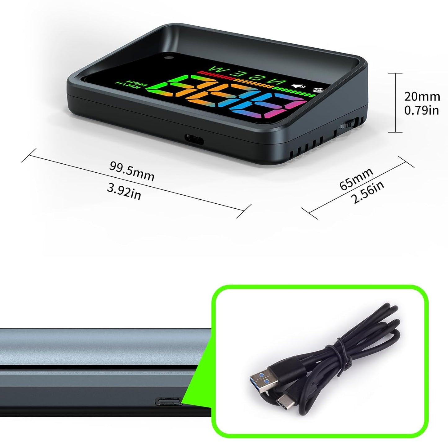 Heads up Display for Cars,HUD,Head up Display for Car,Car Speedometer Display,Automatic Brightness Adjustment,Speeding Alert,USB Cable Plug & Play