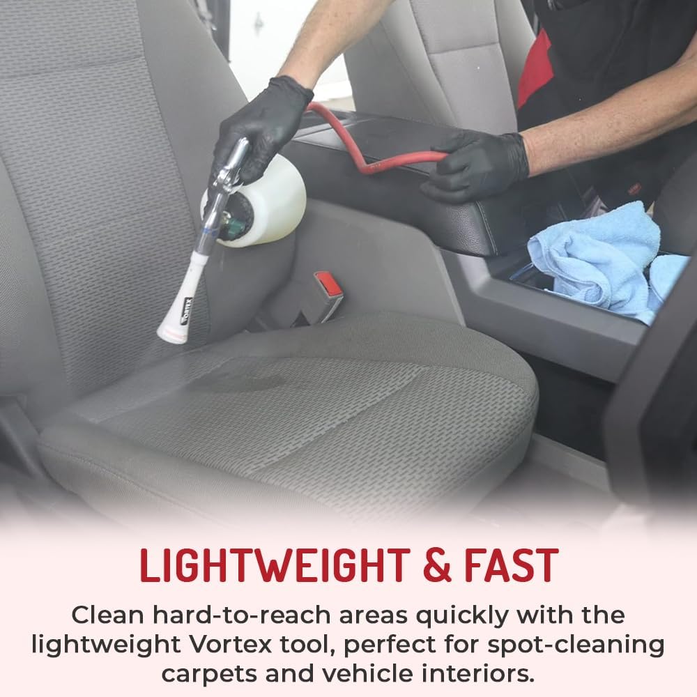 HI-TECH Vortex I Air Cleaning Gun – Deep Cleans Auto Interiors & Exteriors – Compressed Air Powered – Car Detailing Tool for Dirt, Dust, Grime & Stains