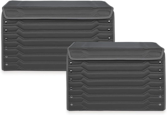 Foldable Trunk Organizer For Car - Trunk Organizers Car Storage - Collapsible Auto Trunk Organizer With Lid - Small And Large Cargo Organizer - Trunk Organization (Highway 17+21)