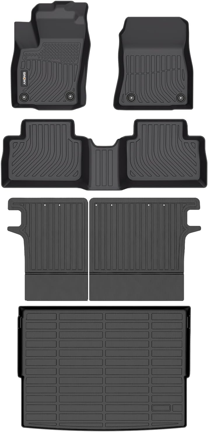 GINOWY-Floor Mats & Cargo Liner for Nissan Kicks 2025 2026, TPE All Weather 2025 Kicks Car Floor Mats, Backrest Mats Non-Slip Trunk Mat Kicks Floor Liners Accessories Black