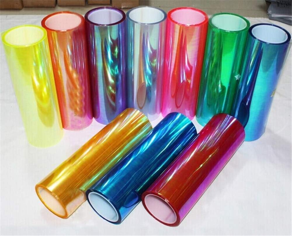 LED LIGHT 12 by 48 inches Self Adhesive Shiny Chameleon Headlights Tail Lights Fog Lights Films,Film Sheet Sticker,Tint Vinyl Film with Gift Knife and Hand Tool (Dark Blue)