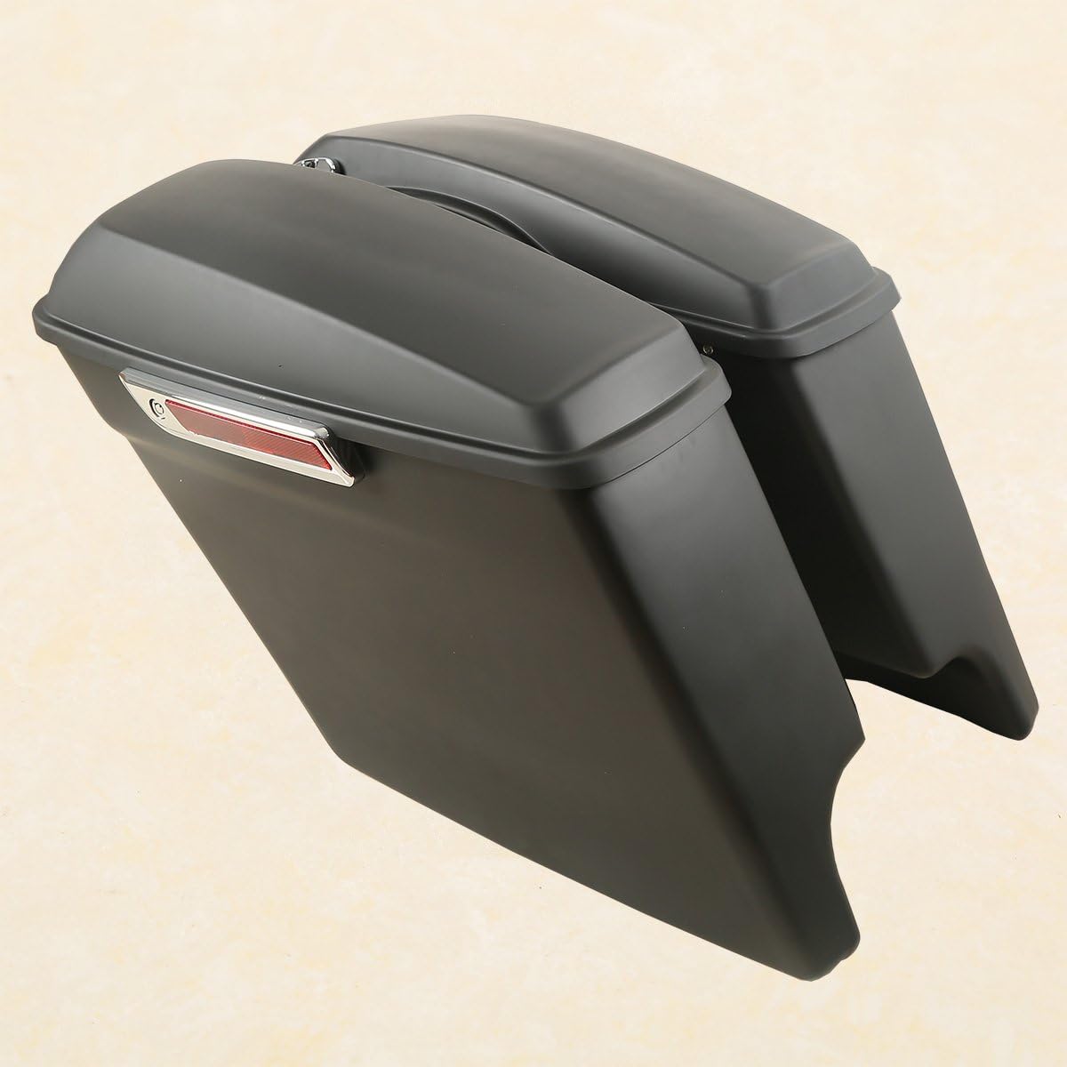 XFMT Matte Black 5" Stretched Extended Saddlebags Hard Saddle Bags W/Chrome Conversion Bracket For Harley Softail Heritage Deluxe 1984-2017