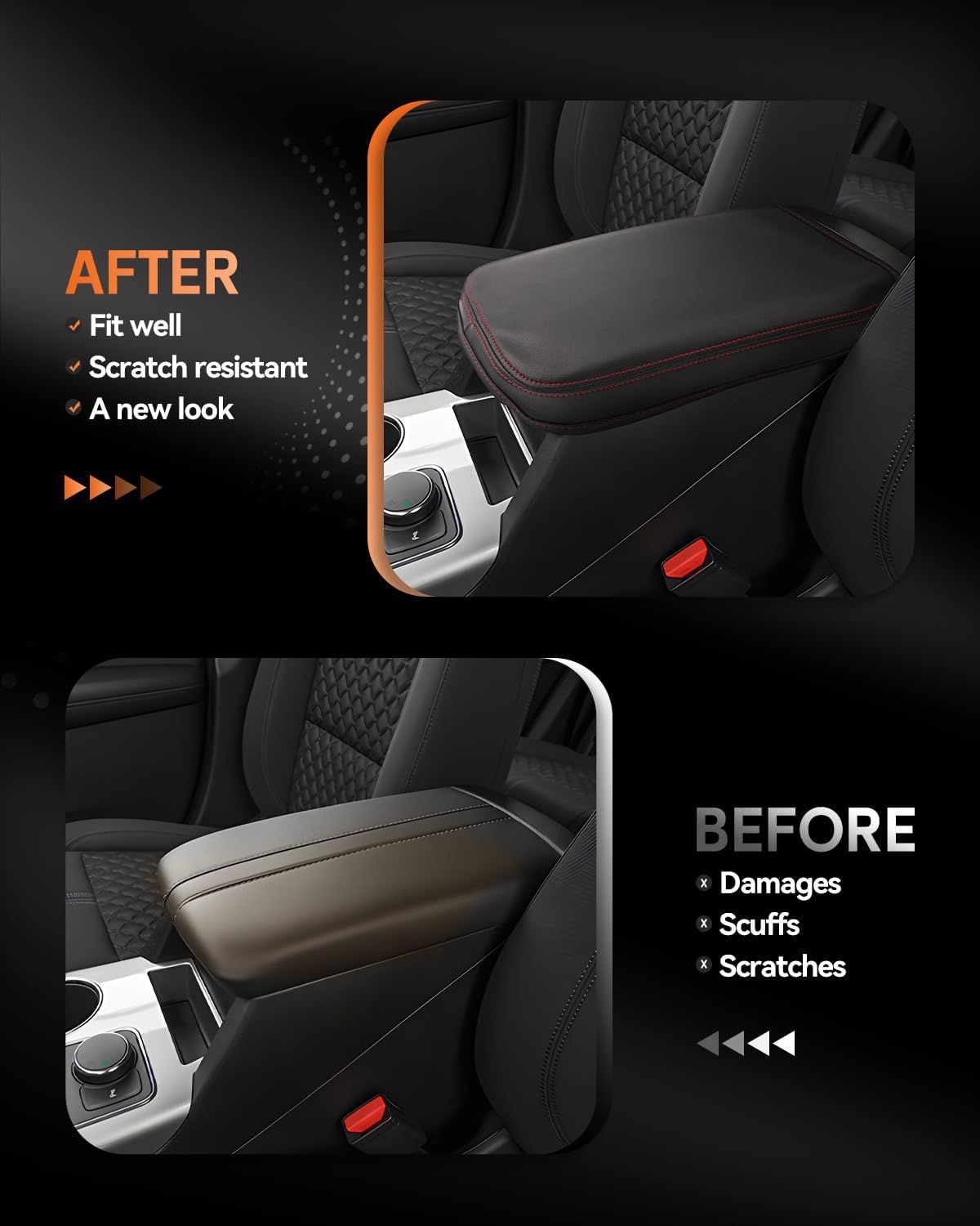 CDEFG for Chevrolet Blazer 2019-2025 Center Console Cover Armrest Box Cover for Chevy Blazer (2LT, 3LT, Premier, RS) 2020 2021 2022 2023 2024 2025 Accessories Console Arm Rest Protector