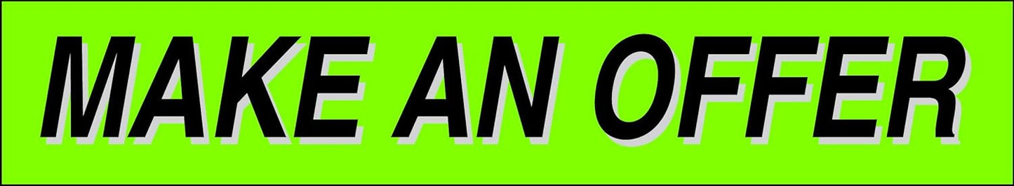 Ez-line Vinyl Windshield Stickers 3 Dozen 15 Inch Chartreuse Slogan Dealership Pro Pack for Car Lots (EZ115-Pack12)