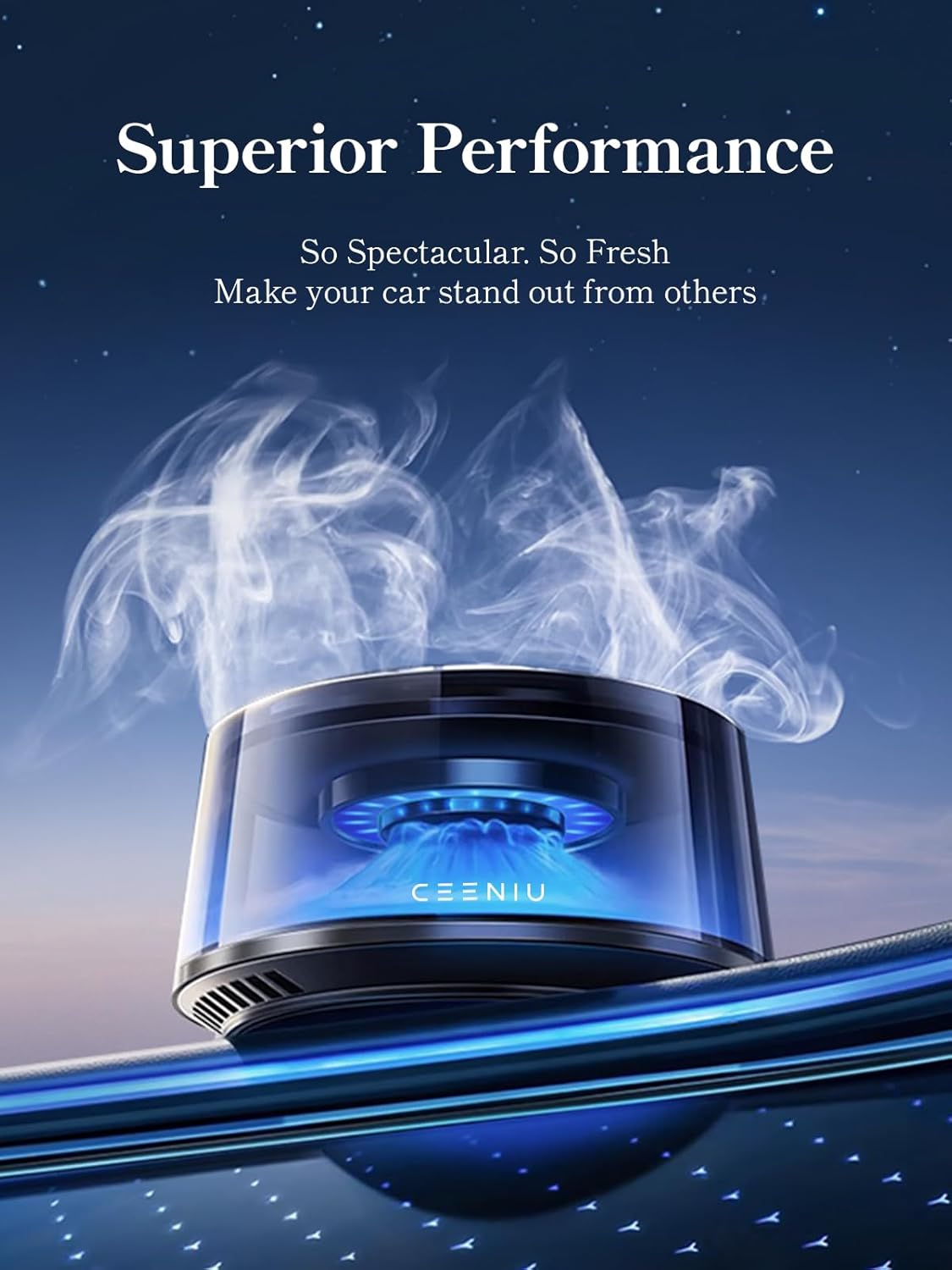 Ceeniu Smart Car Air Fresheners, Premium Scenic Fragrance Car Freshener, Auto On/Off, Adjustable Intensity, Sandalwood Cologne & Cherry Blossom Lasts for 4 months, 2025 New CF8 Automotive Diffuser