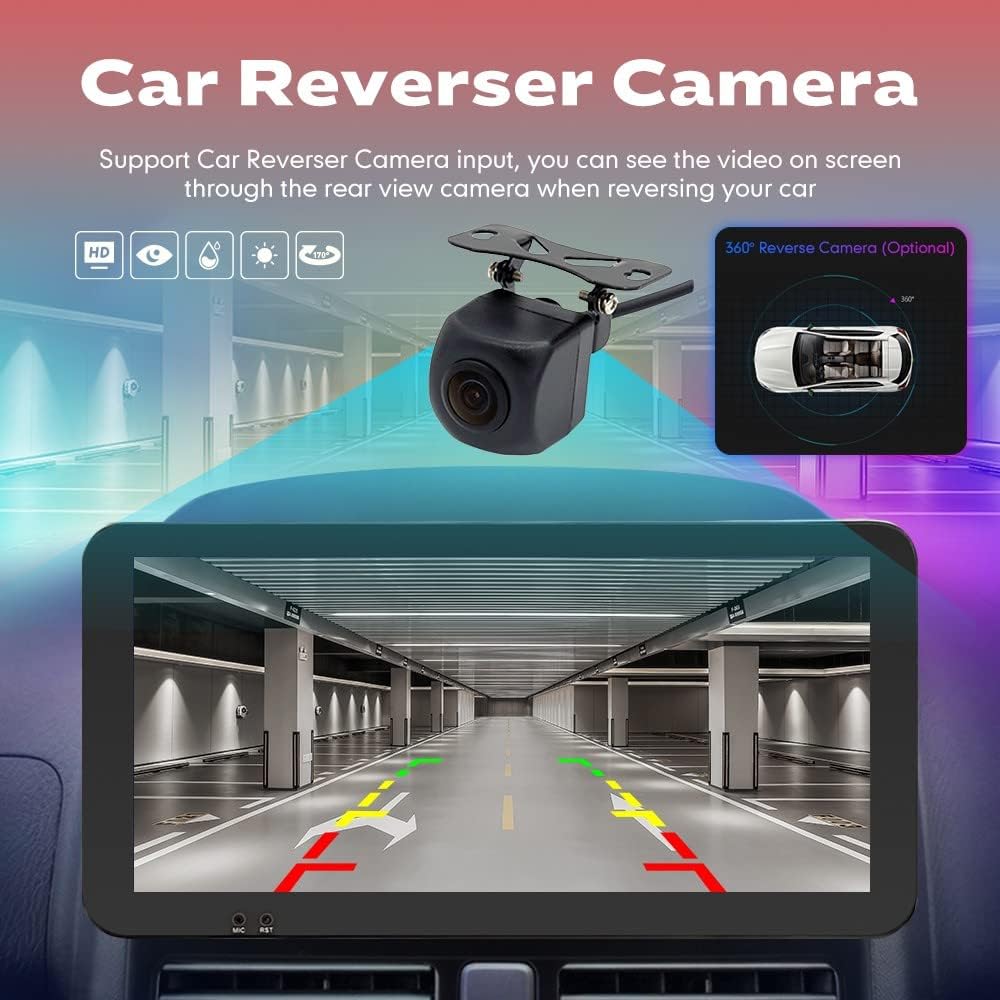 Kunfine Car CarPlay Android Auto Navigation Stereo GPS Radio Camera Display 10.33" QLED Touchscreen Headunit Tablet Media Player for Peugeot 301 2013-2022, if Applicable Octa Core 4G+64G Matte Black