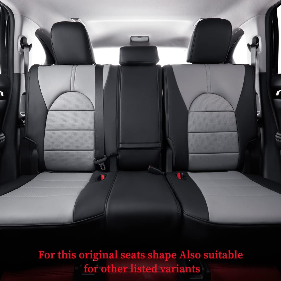 coverdream Custom Seat Covers Compatible with Select Toyota Camry Hybrid XLE,Hybrid XSE 2018 2019 2020 2021 2022 2023 Models - Leatherette (Black/Gray,Full Set)