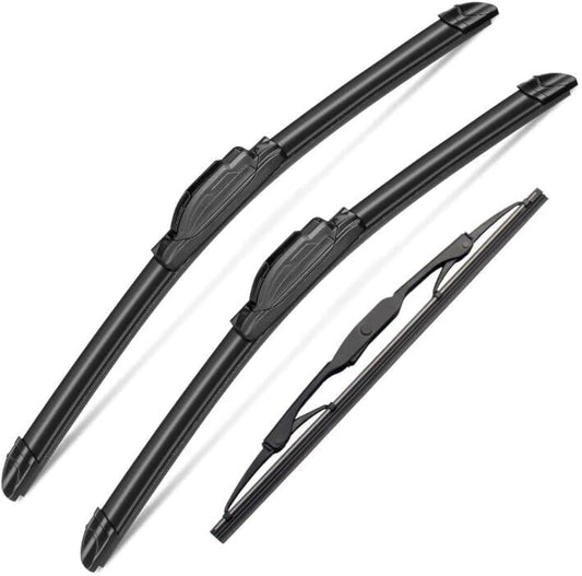 3 Wipers Set for Dodge Caliber 2007 2008 2009 2010 2011 2012, Windshield Wiper Blades Original Equipment Replacement Front and Rear- 24"/17"/11T" (Pack of 3) J- HOOK