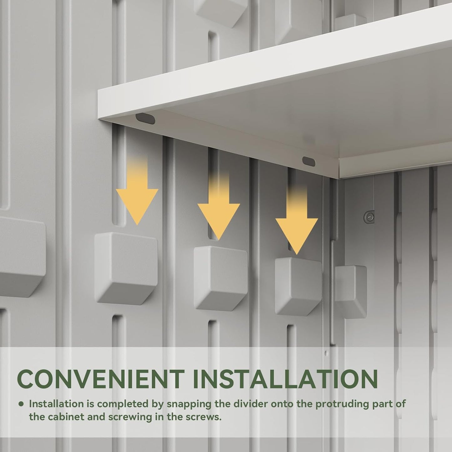 Aoxun White Outdoor Storage Cabinet with 2 Shelves, 35 Cu.Ft Trash Can Storage Shed, Waterproof, Horizontal Storage for Garbage Bin, Generator, Lawn Mower